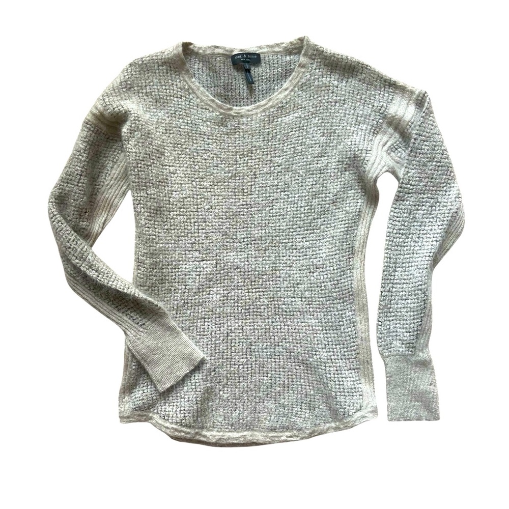 Rag & Bone soft waffle knit mohair silk blend sweater small
